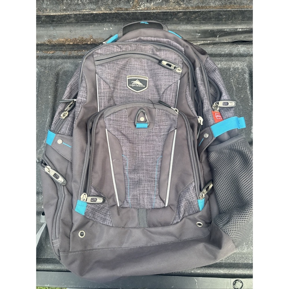 High Sierra Elite Fly-By 17" Laptop Backpack Gray Business Travel Tech Bag EUC!